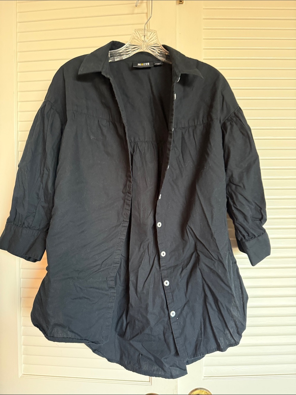 Mauve Black Casual Button-Down Shirt